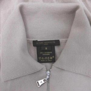 ルイヴィトン LOUIS VUITTON カシミヤニット セーター ニットポロ ラグラン 半袖 ハーフジップ カシミヤ100% S ベージュ ☆AA★ レディース