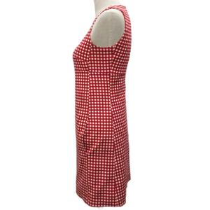 ルイヴィトン LOUIS VUITTON ワンピース ノースリーブ ミモレ ロング ギンガムチェック柄 34 赤 レッド 白 ホワイト RW141W F5DR18B7P レディース