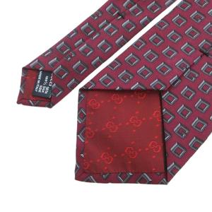 グッチ GUCCI ネクタイ レギュラータイ GGロゴ 絹 シルク ボルドー /FF ■IBO97 メンズ