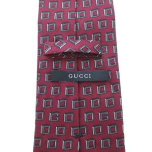 グッチ GUCCI ネクタイ レギュラータイ GGロゴ 絹 シルク ボルドー /FF ■IBO97 メンズ