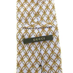 グッチ GUCCI ネクタイ 総柄 絹 シルク 青 ブルー /FF ■IBO97 メンズ