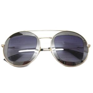 グッチ GUCCI ダブルブリッジ サングラス アイウェア 眼鏡 ラウンド ビー 47□27-145 ゴールドカラー 黒 ブラック GG0105S レディース