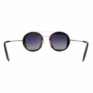 グッチ GUCCI ダブルブリッジ サングラス アイウェア 眼鏡 ラウンド ビー 47□27-145 ゴールドカラー 黒 ブラック GG0105S レディース