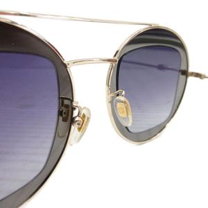 グッチ GUCCI ダブルブリッジ サングラス アイウェア 眼鏡 ラウンド ビー 47□27-145 ゴールドカラー 黒 ブラック GG0105S レディース