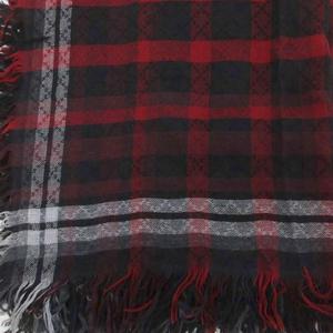 グッチ GUCCI 大判 マフラー ストール スカーフ チェック 総柄 絹 シルク混 黒 ブラック グレー 赤 レッド ■IBO100 メンズ レディース