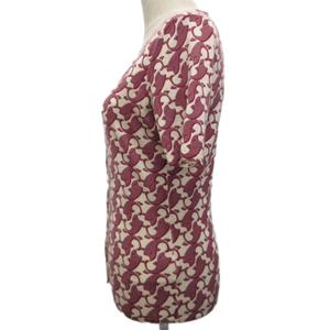 グッチ GUCCI 2007年 カーディガン 半袖 ニット カシミヤ100% M アイボリー 紫 パープル EABB 2007 00024 ■IBO100 レディース