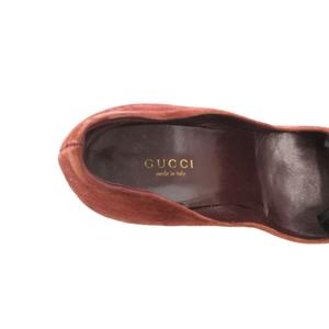 グッチ GUCCI パンプス スエード リボン ハイヒール 36.5 赤 /FF ■IBO100 レディース