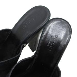 グッチ GUCCI ホースビット サンダル ミュール スタッズ 厚底 プラットフォーム チャンキーヒール 23.5㎝ 黒 ブラック ■IBO100 レディース
