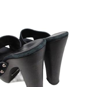 グッチ GUCCI ホースビット サンダル ミュール スタッズ 厚底 プラットフォーム チャンキーヒール 23.5㎝ 黒 ブラック ■IBO100 レディース