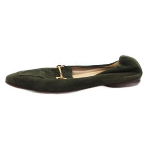 グッチ GUCCI ホースビット ローファー スリッポン スエード 38 緑 グリーン /FF ■IBO100 レディース