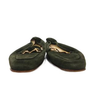 グッチ GUCCI ホースビット ローファー スリッポン スエード 38 緑 グリーン /FF ■IBO100 レディース