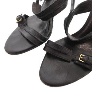 グッチ GUCCI サンダル ピンヒール レザー 36 黒 ブラック /FF ■IBO100 レディース