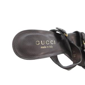 グッチ GUCCI サンダル ピンヒール レザー 36 黒 ブラック /FF ■IBO100 レディース