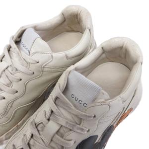 グッチ GUCCI × DISNEY ディズニー Rhyton Mickey Mouse Sneaker スニーカー ローカット シューズ プリント 37.5 ベージュ ■IBO100 レディース