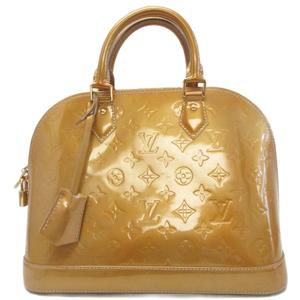 ルイヴィトン LOUIS VUITTON ヴェルニ アルマPM M91585 モノグラム ハンドバッグ トートバッグ 総柄 黄 イエロー ☆AA★ レディース