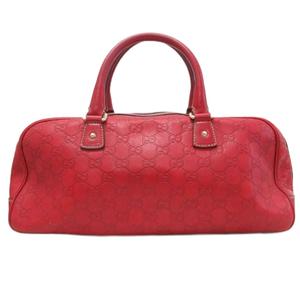 グッチ GUCCI シマ GGロゴ ミニボストンバッグ ハンドバッグ カデナモチーフ ハート レザー 皮革 赤 レッド 152466 レディース