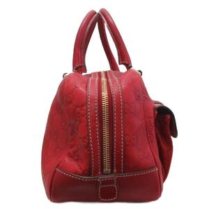 グッチ GUCCI シマ GGロゴ ミニボストンバッグ ハンドバッグ カデナモチーフ ハート レザー 皮革 赤 レッド 152466 レディース