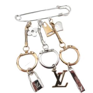 ルイヴィトン LOUIS VUITTON ヌリス LV ピンブローチ セーフティピン 安全ピン チャーム ロゴ金具 アクセサリー ゴールドカラー シルバーカラー レディース