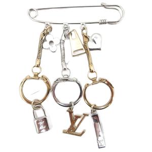 ルイヴィトン LOUIS VUITTON ヌリス LV ピンブローチ セーフティピン 安全ピン チャーム ロゴ金具 アクセサリー ゴールドカラー シルバーカラー レディース