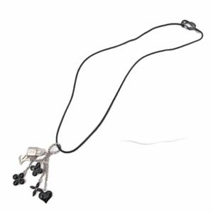 ルイヴィトン LOUIS VUITTON M65391 パンダンティフ スウィートモノグラム LVロゴ ネックレス アクセサリー チャーム シルバーカラー 黒 ブラック レディース