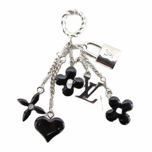 ルイヴィトン LOUIS VUITTON M65391 パンダンティフ スウィートモノグラム LVロゴ ネックレス アクセサリー チャーム シルバーカラー 黒 ブラック レディース