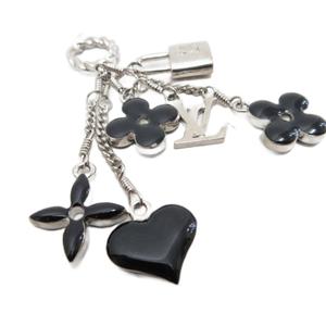 ルイヴィトン LOUIS VUITTON M65391 パンダンティフ スウィートモノグラム LVロゴ ネックレス アクセサリー チャーム シルバーカラー 黒 ブラック レディース