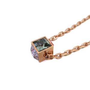 ルイヴィトン LOUIS VUITTON M66831 コリエギャンブルネックレス LV ロゴ キューブ ラインストーン アクセサリー ゴールドカラー レディース