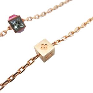 ルイヴィトン LOUIS VUITTON M66831 コリエギャンブルネックレス LV ロゴ キューブ ラインストーン アクセサリー ゴールドカラー レディース