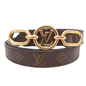 ルイヴィトン LOUIS VUITTON ベルト･LV サークル プライム 20MMリバーシブル モノグラム ロゴ金具 ゴールド金具 総柄 32/80 茶 ブラウン M0510 ■IBO100 レディース