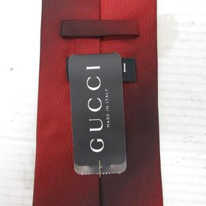 未使用品 グッチ GUCCI タグ付き ネクタイ レギュラータイ グラデーション 裏地GG 絹 シルク100% 赤 レッド ■IBO100 メンズ