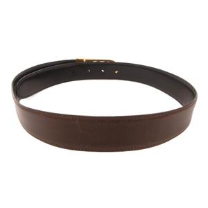 グッチ GUCCI レザーベルト GGマーク バックル 金色 ゴールドカラー 茶 ブラウン /JS ■IBO100 レディース