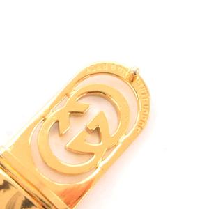 グッチ GUCCI レザーベルト GGマーク バックル 金色 ゴールドカラー 茶 ブラウン /JS ■IBO100 レディース