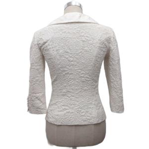ルイヴィトン LOUIS VUITTON ジャガードジャケット ブレザー フラップボタン 総柄 絹 シルク100% 36 アイボリー RW061A WIJA12CK7 レディース
