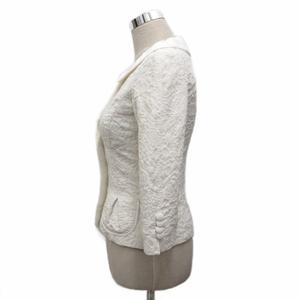 ルイヴィトン LOUIS VUITTON ジャガードジャケット ブレザー フラップボタン 総柄 絹 シルク100% 36 アイボリー RW061A WIJA12CK7 レディース