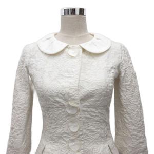 ルイヴィトン LOUIS VUITTON ジャガードジャケット ブレザー フラップボタン 総柄 絹 シルク100% 36 アイボリー RW061A WIJA12CK7 レディース