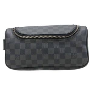 ルイヴィトン LOUIS VUITTON N47625 トワレ ポーチ ダミエ グラフィット クラッチバッグ セカンドバッグ 総柄 黒 ブラック グレー ☆AA★ メンズ