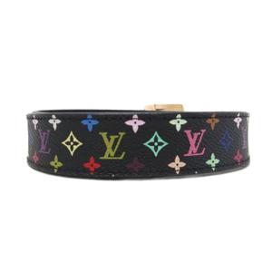 ルイヴィトン LOUIS VUITTON サンチュール LVカット M6890 モノグラム ベルト ロゴバックル 34/85 黒 ブラック マルチカラー ■IBO101 レディース