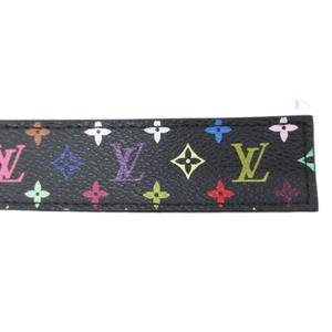 ルイヴィトン LOUIS VUITTON サンチュール LVカット M6890 モノグラム ベルト ロゴバックル 34/85 黒 ブラック マルチカラー ■IBO101 レディース