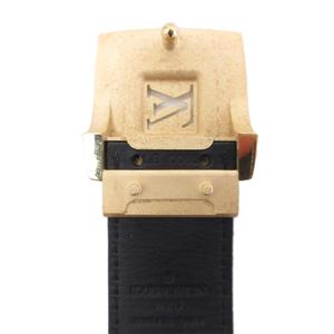 ルイヴィトン LOUIS VUITTON サンチュール LVカット M6890 モノグラム ベルト ロゴバックル 34/85 黒 ブラック マルチカラー ■IBO101 レディース