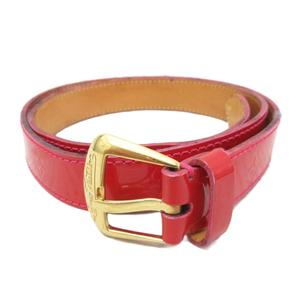 ルイヴィトン LOUIS VUITTON サンチュール ヴェルニ モノグラム ベルト ロゴ金具 ハトメ 総柄 32/80 赤 レッド M9798W ■IBO101 レディース