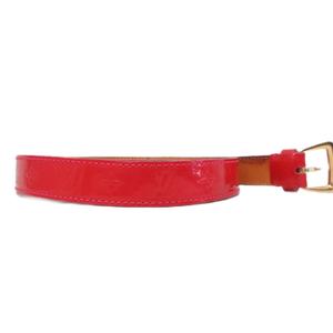 ルイヴィトン LOUIS VUITTON サンチュール ヴェルニ モノグラム ベルト ロゴ金具 ハトメ 総柄 32/80 赤 レッド M9798W ■IBO101 レディース