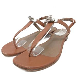 エルメス HERMES オリヴィア Olivia ケリー金具 ストラップサンダル ミュール レザー 皮革 39 茶 ブラウン ■IBO101 レディース