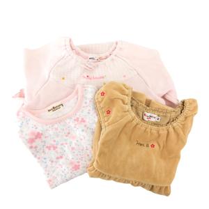 ミキハウス mikihouse 半袖Tシャツ ワンピース オールインワン 3点セット まとめ売り 80 ピンク 茶 ブラウン /OB  キッズ