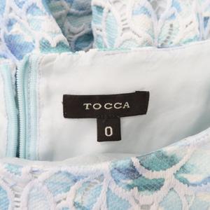 トッカ TOCCA ノースリーブワンピース ひざ丈 花柄刺繍 レース 0 XS 