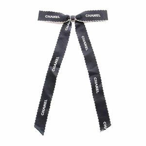 シャネル CHANEL リボンブローチ ヴィンテージ ロゴ 黒 ブラック /YI