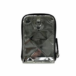 プラダ PRADA ブラッシュドレザーポーチ ショルダーバッグ トライアングルロゴ シルバー 2TL441 メンズ