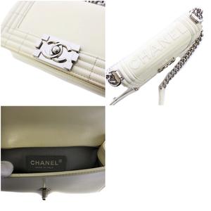 シャネル CHANEL ボーイシャネル チェーンショルダーバッグ レザー 白