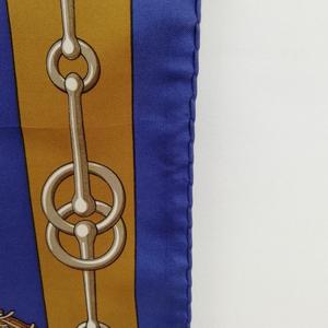 エルメス HERMES カレ90 Cliquetis 剣 フリンジ 大判 スカーフ ネイビー系 レディース