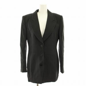 ジョルジオアルマーニ GIORGIO ARMANI テーラードジャケット シングル ヴィンテージ 絹 シルク混 40 チャコールグレー /YT レディース