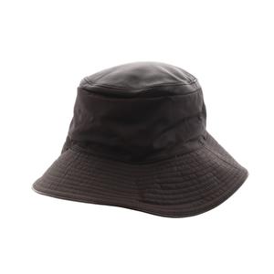 エルメス HERMES ハット 帽子 ラムレザー キャンバス 茶 ブラウン /AK10 ■OH ■SH メンズ